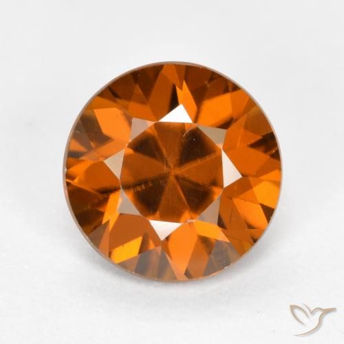1.48ct Натуральный Темно-оранжевый Циркон, Круглый, VVS-VS