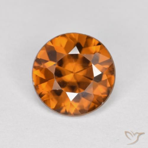 1.42ct Натуральный Землистый апельсин Циркон, Круглый, VVS-VS