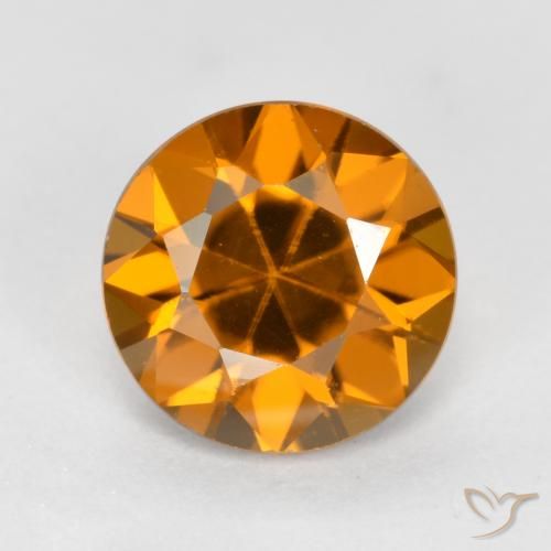 1.55ct Натуральный Оранжево-коричневый Циркон, Круглый, VVS-VS