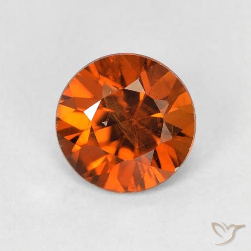 1.13ct Натуральный Medium Dark-Orange Циркон, Круглый, Чистота VS