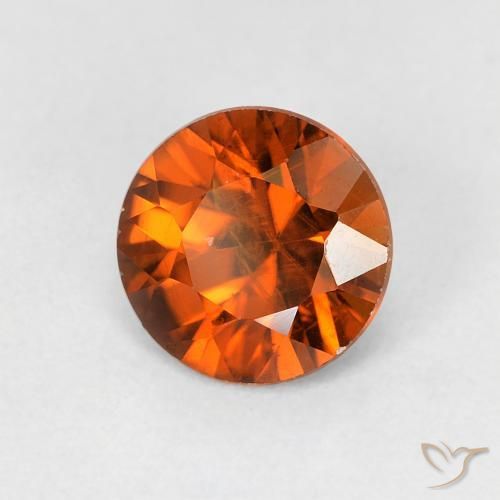 1.13 карата, натуральный Medium Dark-Orange Циркон, Круглый, Чистота VS