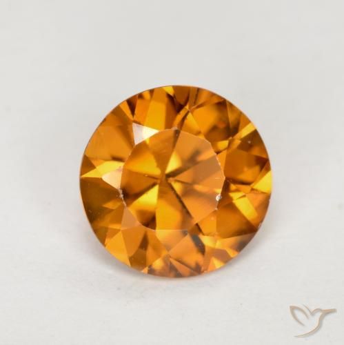 1.23ct Натуральный Землистый апельсин Циркон, Круглый, VVS-VS