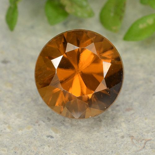1.42ct Натуральный Средний апельсин Циркон, Круглый, VVS-VS