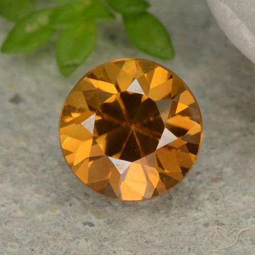 1.24ct Натуральный Оранжево-коричневый Циркон, Круглый, VVS-VS