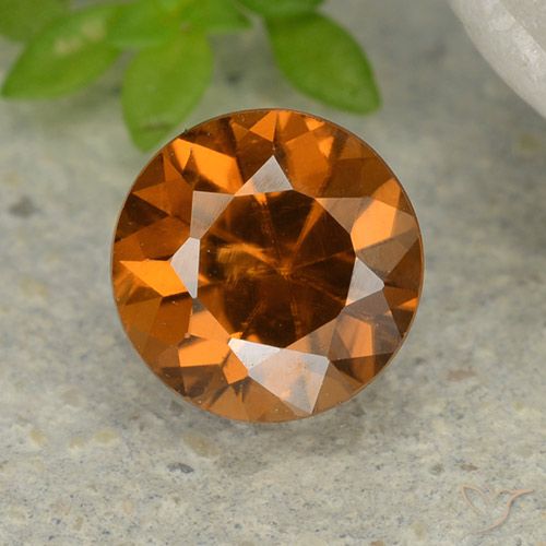 1.20ct Натуральный Темно-оранжевый Циркон, Круглый, Чистота VS