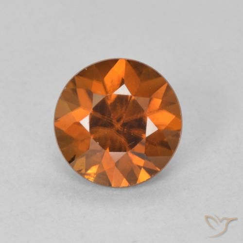 1.21ct Натуральный Medium Dark-Orange Циркон, Круглый, VVS-VS