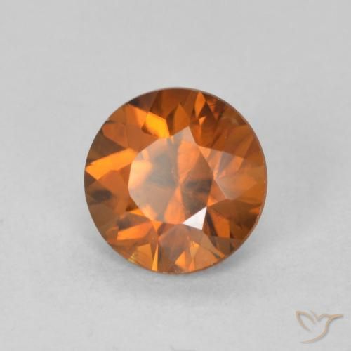 1.21 карата, натуральный Medium Dark-Orange Циркон, Круглый, VVS-VS