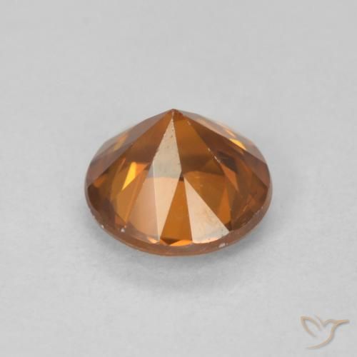 1.21 карата, натуральный Medium Dark-Orange Циркон, Круглый, VVS-VS
