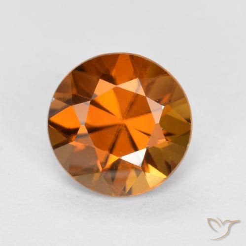 1.20ct Натуральный Землистый апельсин Циркон, Круглый, Чистота VS