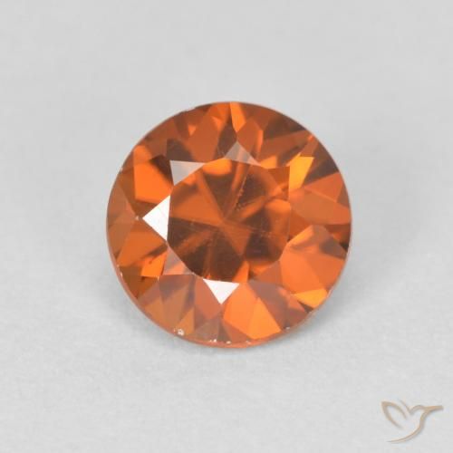 1.20ct Натуральный Medium Dark-Orange Циркон, Круглый, VVS-VS