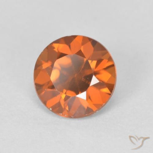 1.20 карата, натуральный Medium Dark-Orange Циркон, Круглый, VVS-VS