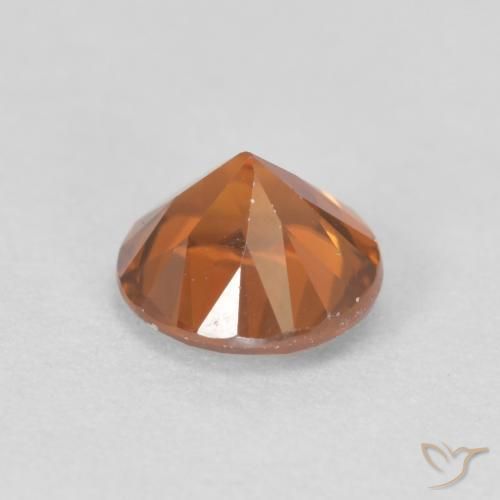 1.20 карата, натуральный Medium Dark-Orange Циркон, Круглый, VVS-VS
