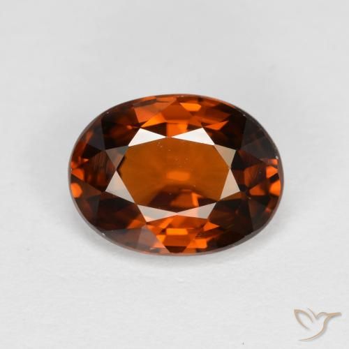 1.85ct Натуральный Красновато-оранжевый Циркон, Овал, Чистота VVS