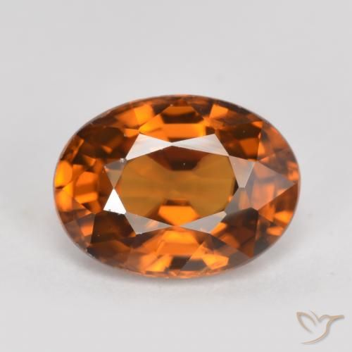 1.99ct Натуральный Темно-оранжевый Циркон, Овал, Чистота VVS