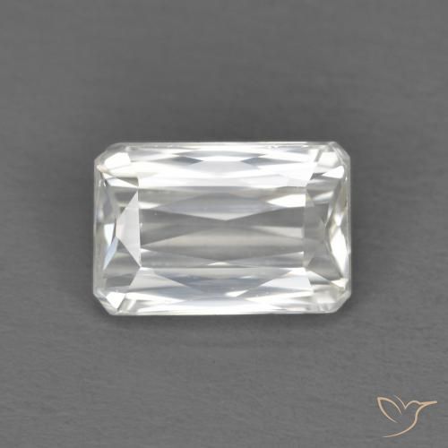 1.38ct Натуральный Белый Циркон, Изумрудная огранка, VVS-VS