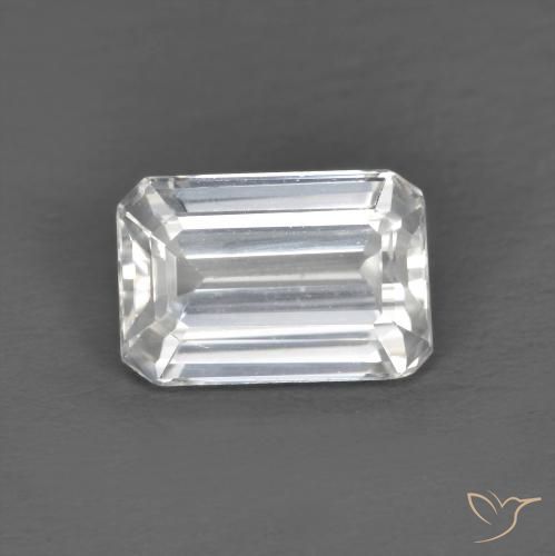 1.45ct Натуральный Белый Циркон, Изумрудная огранка, VVS-VS