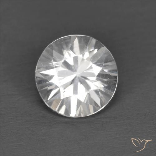 1.24ct Натуральный Белый Циркон, Круглый, Чистота VS