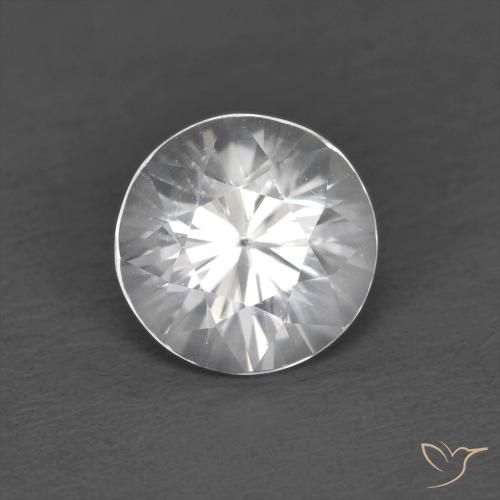 1.26ct Натуральный Белый Циркон, Круглый, VVS-VS