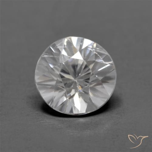 1.26ct Натуральный Белый Циркон, Круглый, Чистота VS