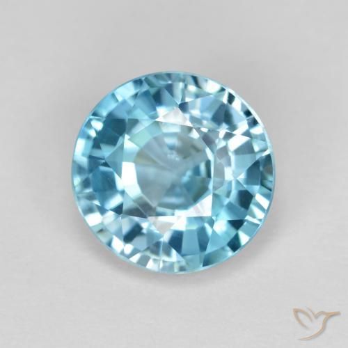 3.57ct Натуральный Голубой синий Циркон, Круглый, Чистота VVS