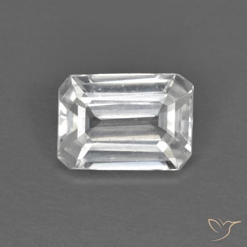 1.43ct Натуральный Белый Циркон, Изумрудная огранка, VVS-VS