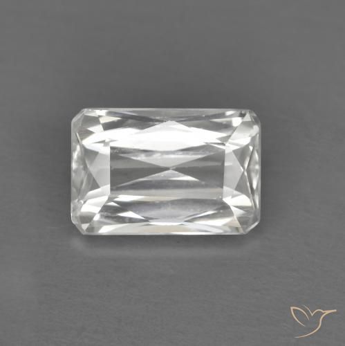 1.32ct Натуральный Белый Циркон, Изумрудная огранка, Чистота VVS