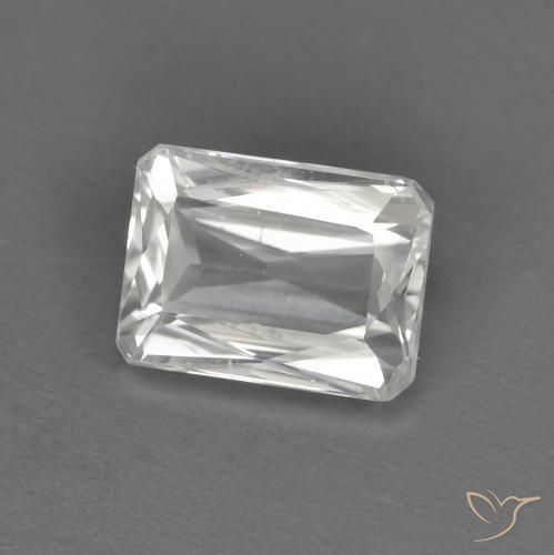 1.50ct Натуральный Белый Циркон, Изумрудная огранка, Чистота VVS
