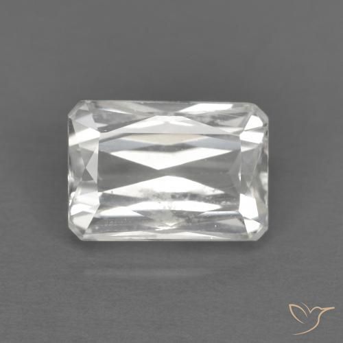 1.75ct Натуральный Белый Циркон, Изумрудная огранка, VVS-VS
