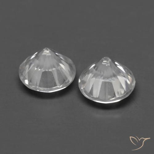 1.50 карата, натуральный Белый Циркон, Круглый, VVS-VS