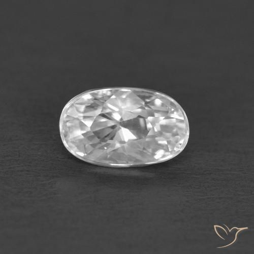 0.50ct Натуральный Белый Циркон, Овал, Чистота VVS