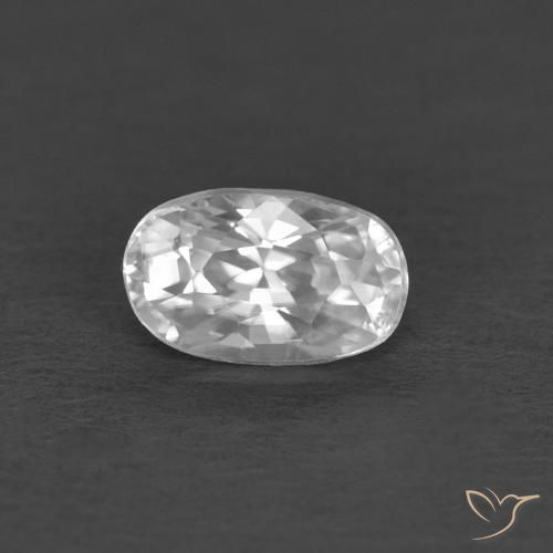 0.50ct Натуральный Белый Циркон, Овал, VVS-VS
