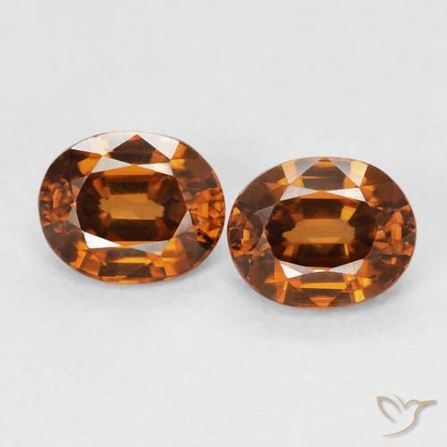 2.14ctw Натуральный Medium Dark-Orange Циркон, Овал, Чистота VVS