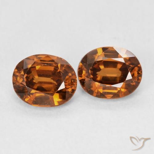 2.14 карата, натуральный Medium Dark-Orange Циркон, Овал, Чистота VVS