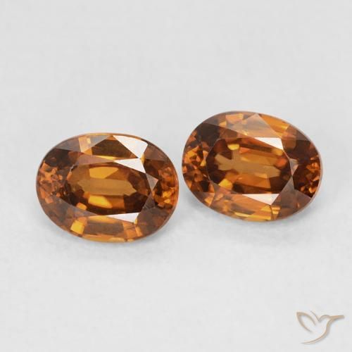 1.19 карата, натуральный Medium Dark-Orange Циркон, Овал, VVS-VS