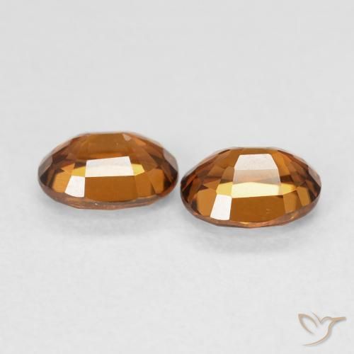 1.19 карата, натуральный Medium Dark-Orange Циркон, Овал, VVS-VS
