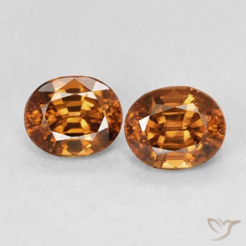2.22ctw Натуральный Medium Dark-Orange Циркон, Овал, Чистота VS