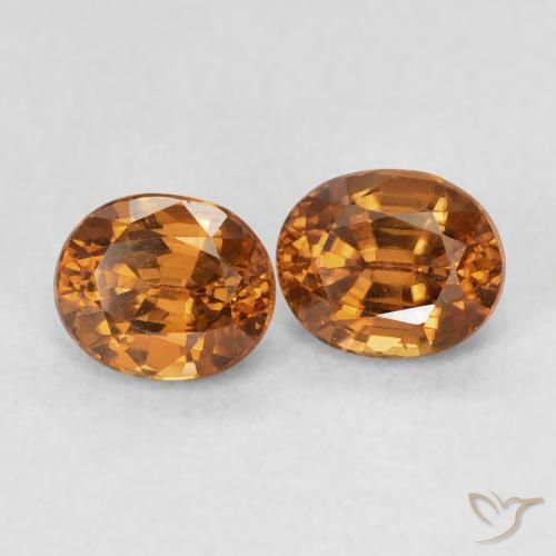 2.22 карата, натуральный Medium Dark-Orange Циркон, Овал, Чистота VS