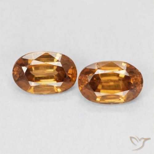1.50ctw Натуральный Medium Dark-Orange Циркон, Овал, VVS-VS