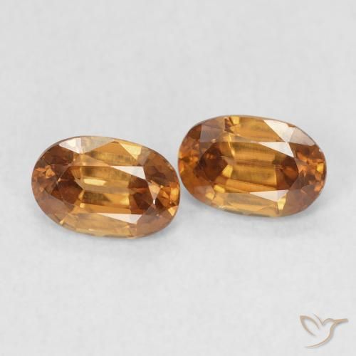 1.50 карата, натуральный Medium Dark-Orange Циркон, Овал, VVS-VS