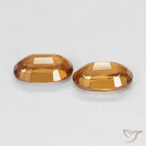 1.50 карата, натуральный Medium Dark-Orange Циркон, Овал, VVS-VS