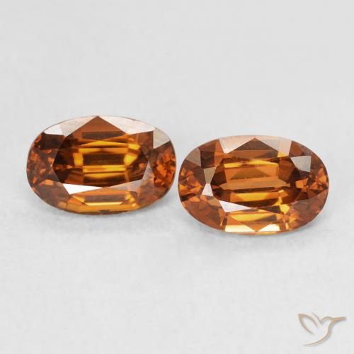 1.64ctw Натуральный Medium Dark-Orange Циркон, Овал, VVS-VS