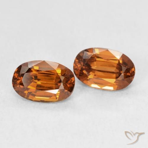 1.64 карата, натуральный Medium Dark-Orange Циркон, Овал, VVS-VS