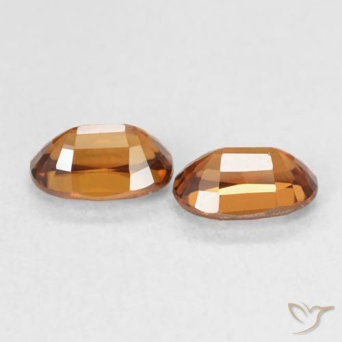 1.64 карата, натуральный Medium Dark-Orange Циркон, Овал, VVS-VS