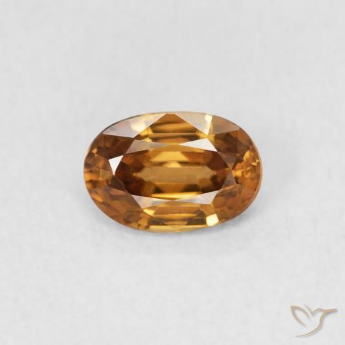 0.66ct Натуральный Оранжево-коричневый Циркон, Овал, Чистота VVS
