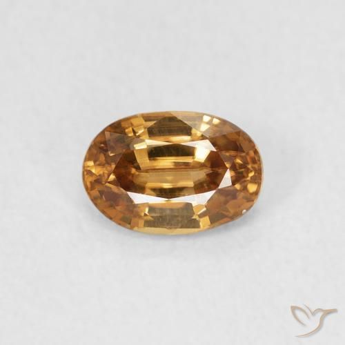 0.77ct Натуральный Средний апельсин Циркон, Овал, Чистота VVS