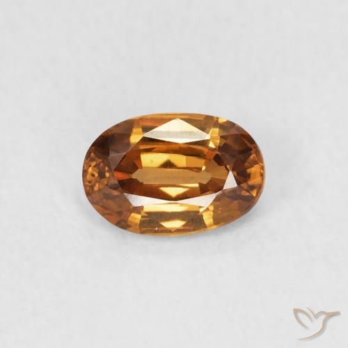 0.67ct Натуральный Оранжево-коричневый Циркон, Овал, Чистота VVS