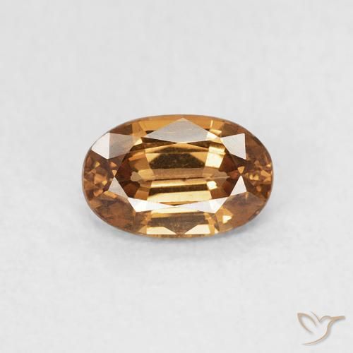 0.77ct Натуральный Коричневато-оранжевый Циркон, Овал, Чистота VVS