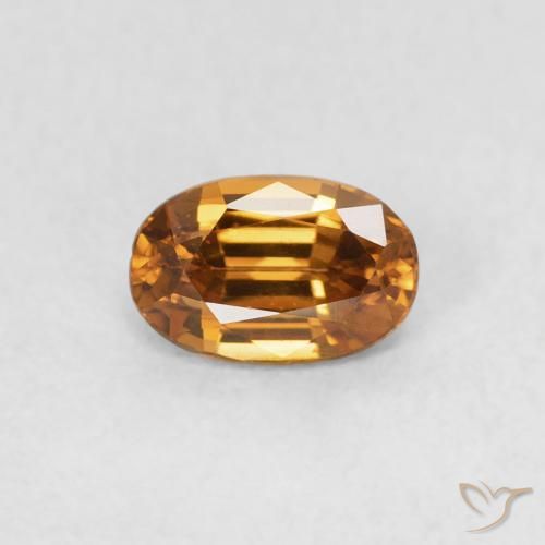 0.75ct Натуральный Оранжево-коричневый Циркон, Овал, Чистота VVS