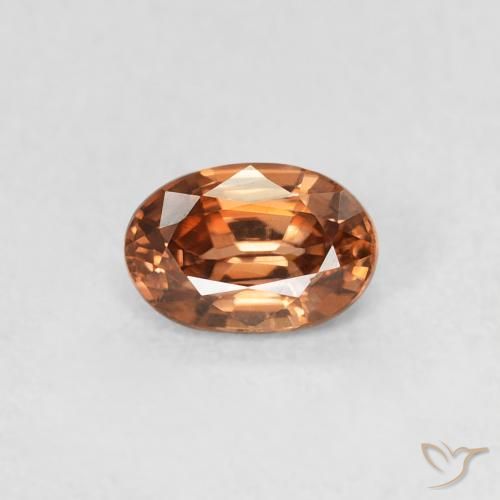 0.67ct Натуральный Темно-оранжевый Циркон, Овал, Чистота VVS