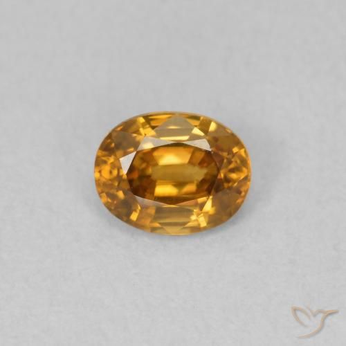 0.59ct Натуральный Оранжево-коричневый Циркон, Овал, VVS-VS